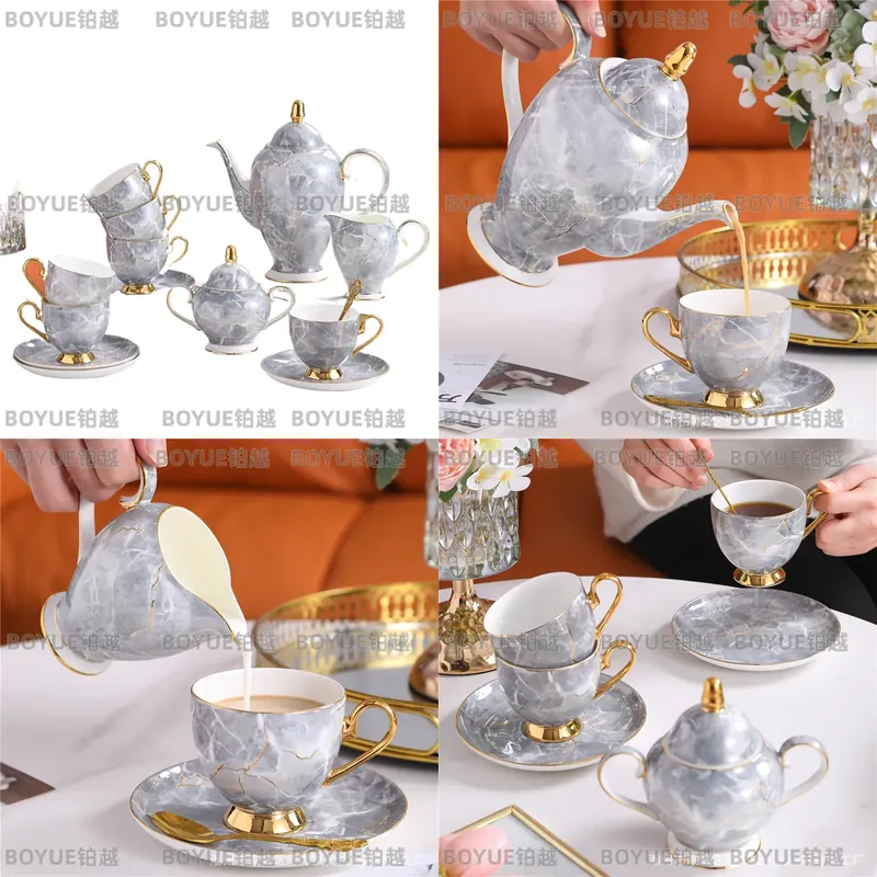 Coffee Tea Gift Set - Luxury Bone China Coffee Cup and