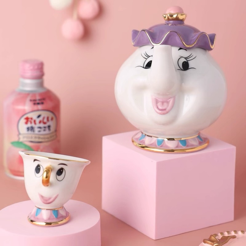 Coffee Tea Jar Set - Disney Teapot Cute Cartoon Beauty And