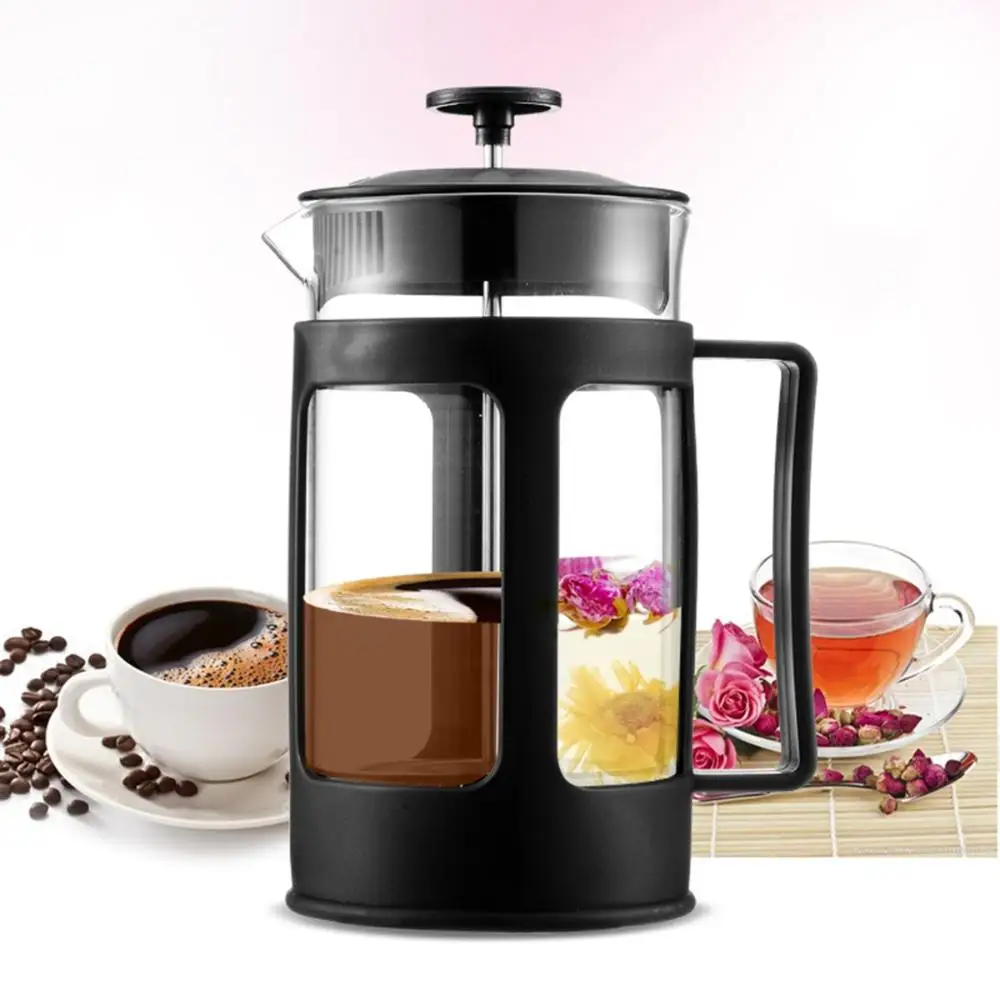 French Press Glass - Rust-free Thickened Borosilicate Glass Tea Maker