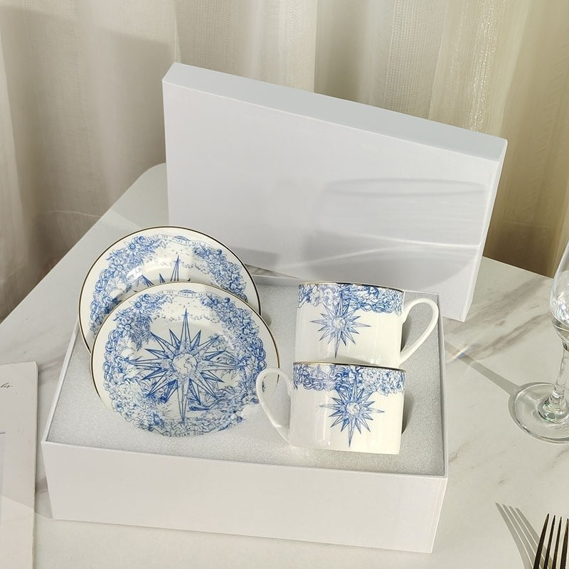 Coffee Tea Gift Set - Bone China coffee Cup And Saucer