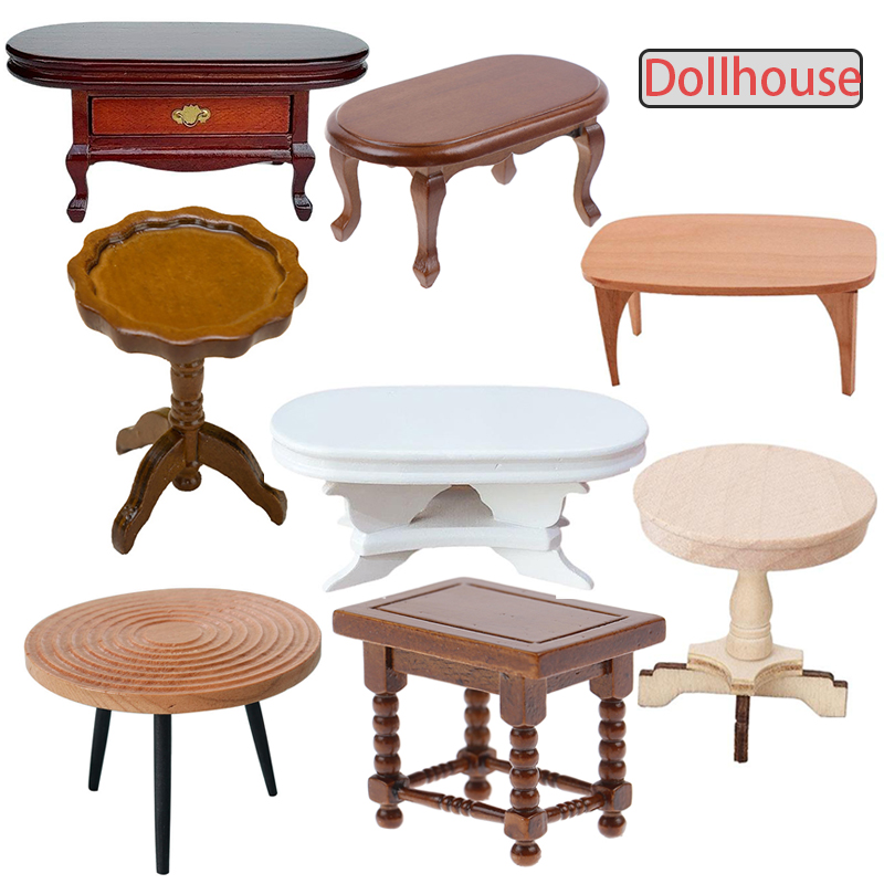 Coffee Tea & Espresso Appliances - 1:12 Dollhouse Miniature Round Table Tea