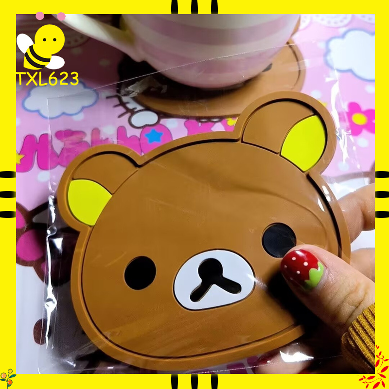 Coffee Tea Room - Rilakkuma Silicone Cup Coaster Cute Heat