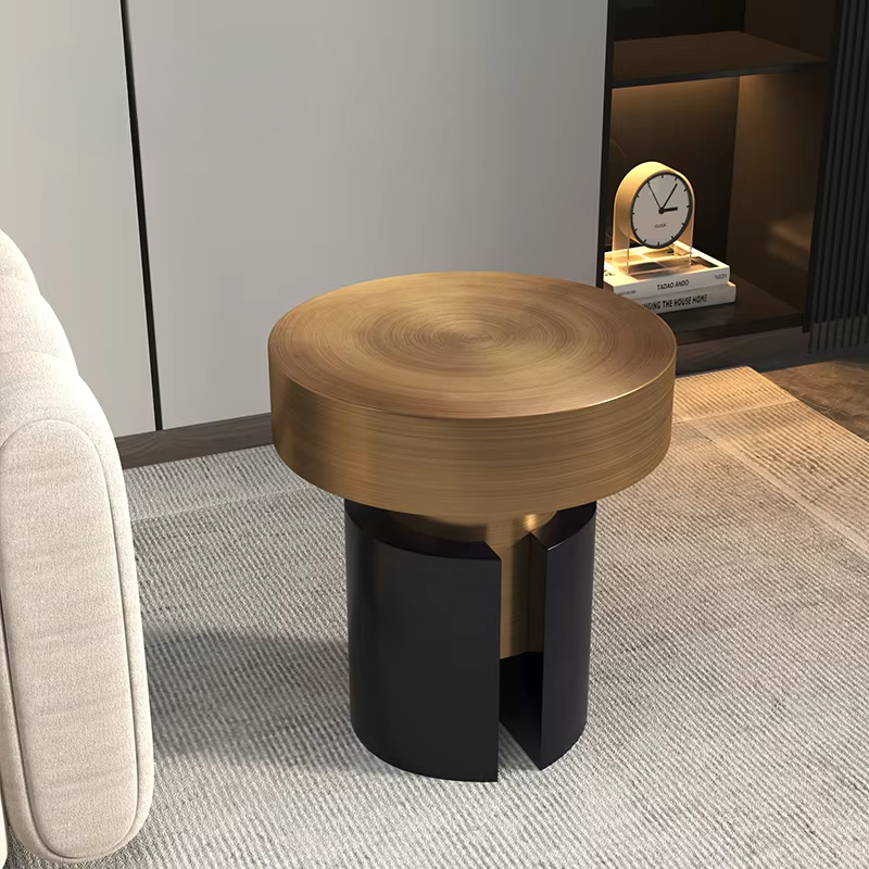 Coffee Tea Room - Stainless Steel Coffee Table, Metal Edge