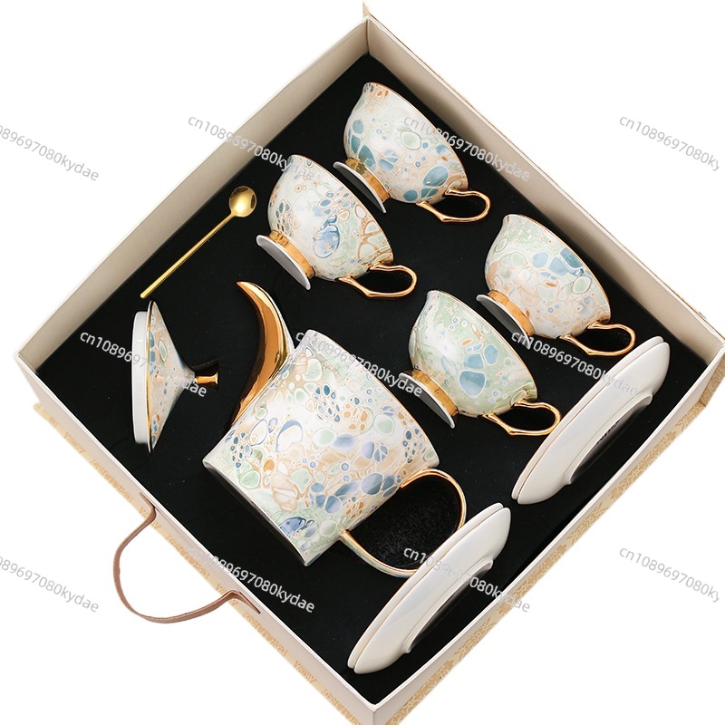 Coffee Tea Gift Set - Coffee cup ceramic kettle flower teapot