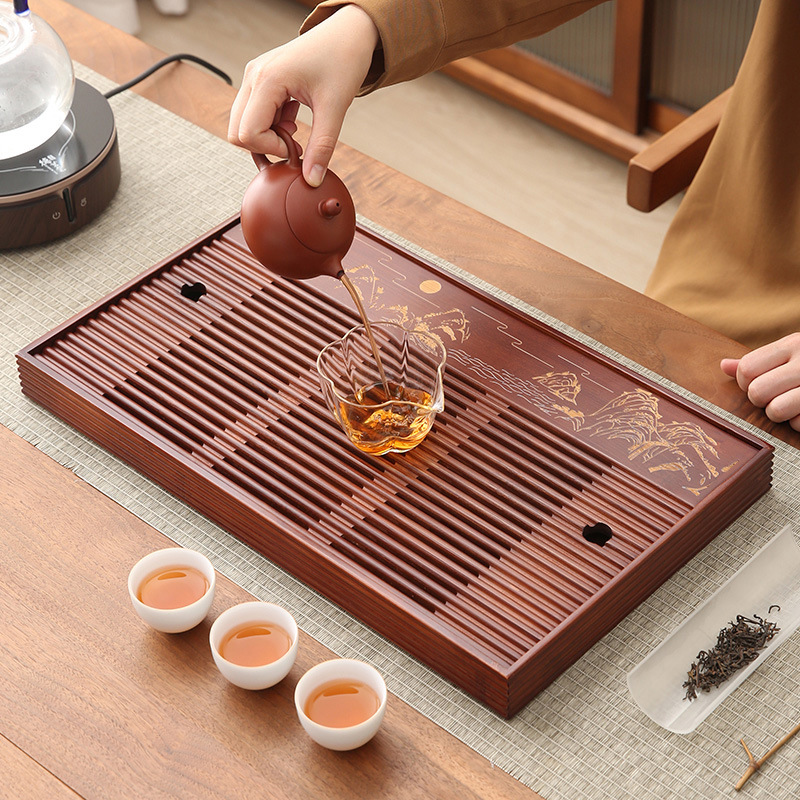 Bamboo Tea Tray - Bamboo Tea Tray Simple Household Storage