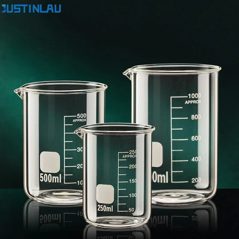French Press Glass - JUSTINLAU 50/100/150/250/500/1000ML High Borosilicate Glass Measuring