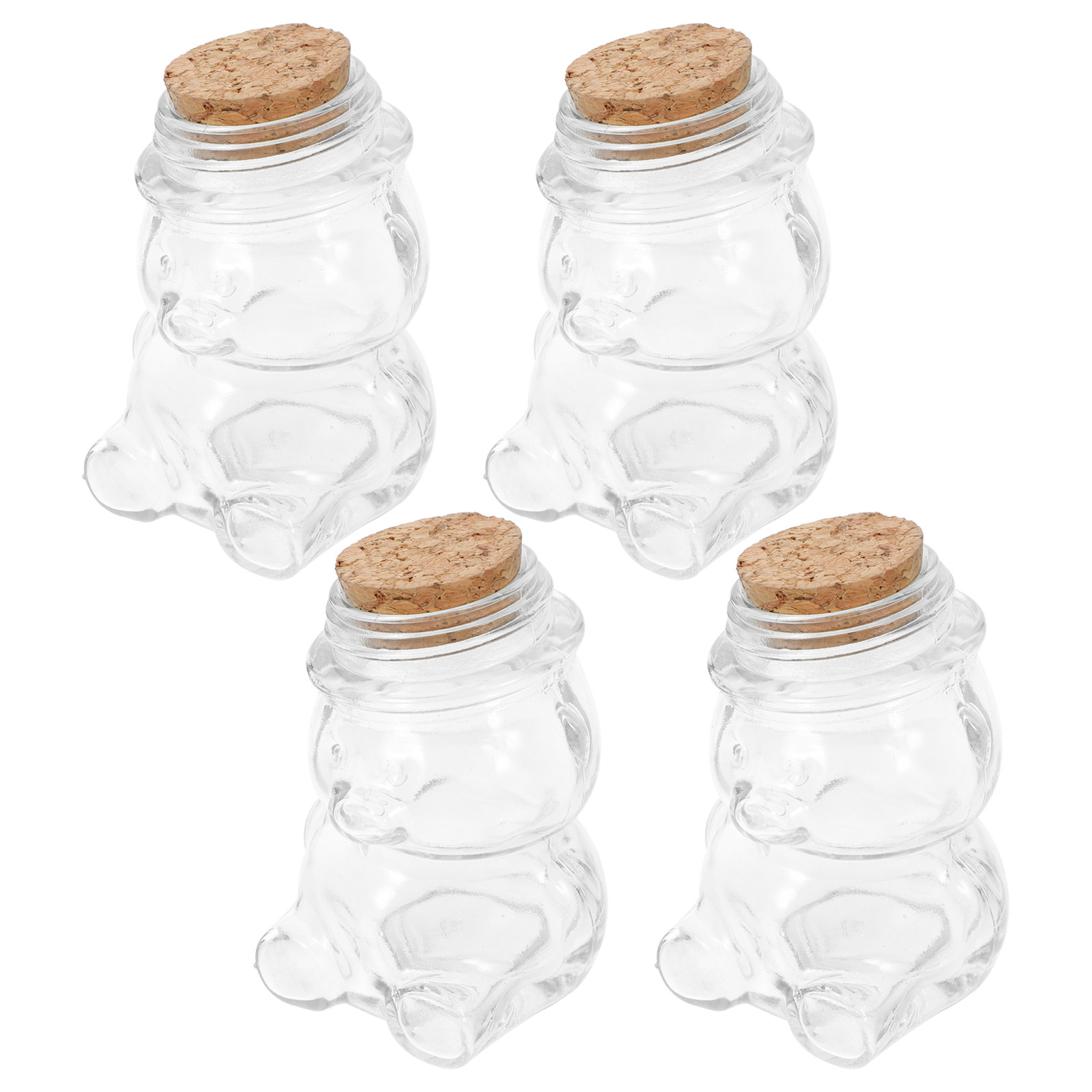 Coffee Tea Jar Set - 4Pcs Glass Candy Jar Set Transparent