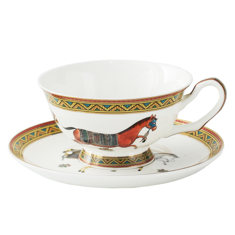 Coffee Tea Gift Set - Porcelain Tea Cup and Saucer Set