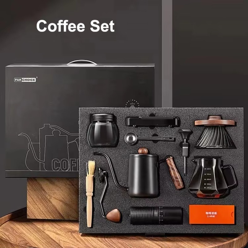 Coffee Tea Gift Set - 10pcs Travel Coffee Set Manual Coffee