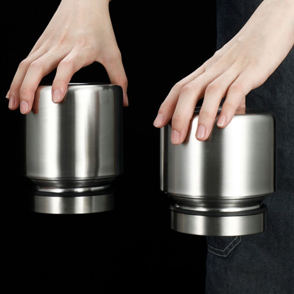 Canister Coffee Sugar Tea - Moisture-Proof Stainless Steel Tea Canister Seal