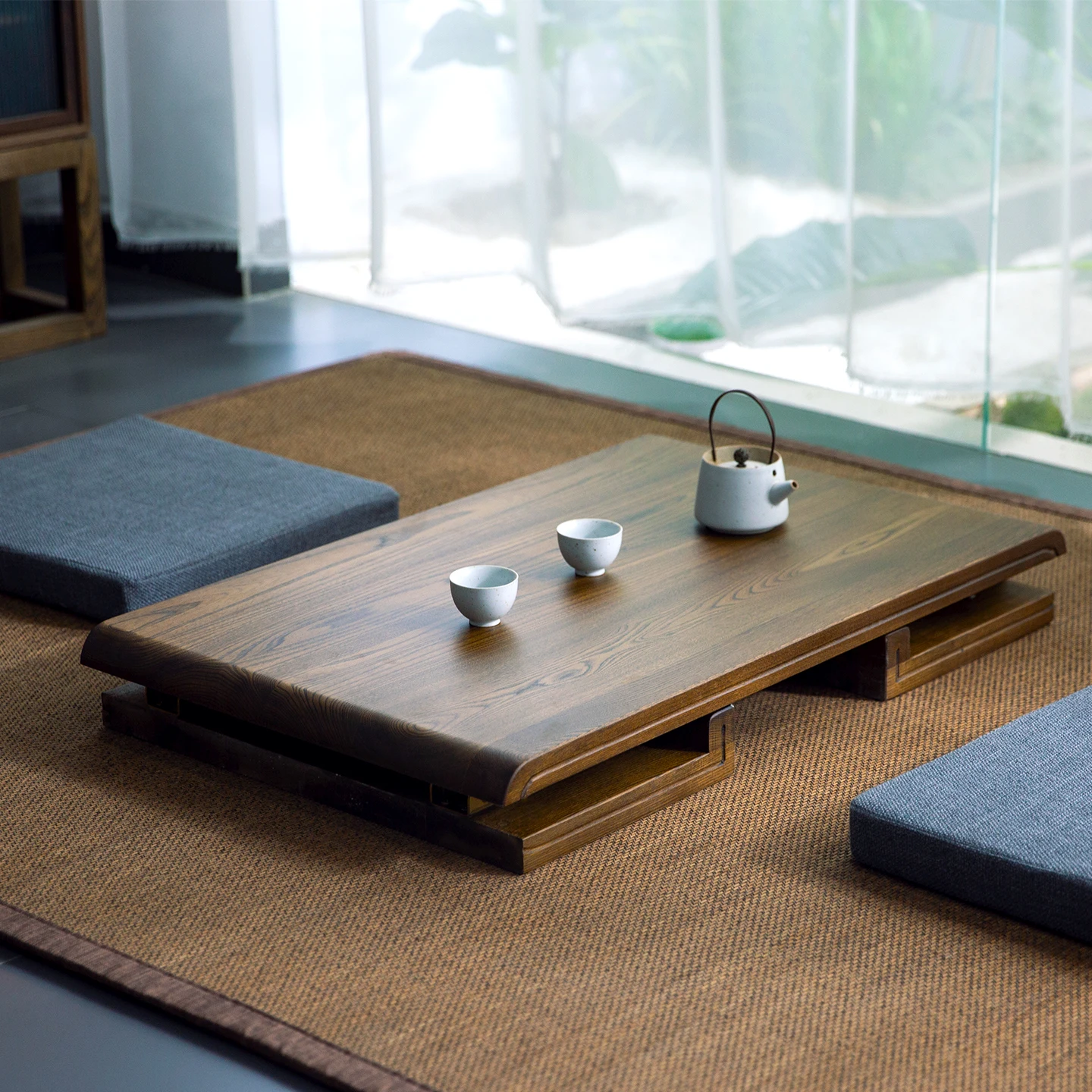 Coffee Tea Unit - AOLIVIYA Foldable Solid Wood Tatami Coffee