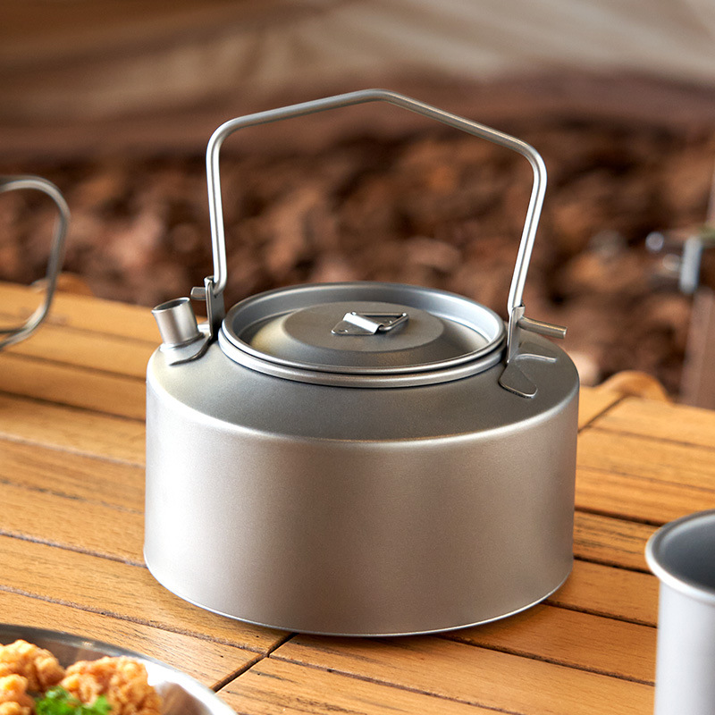 Tea Coffee Pot Set - Camping Water Cooking Kettle Titanium Kettle