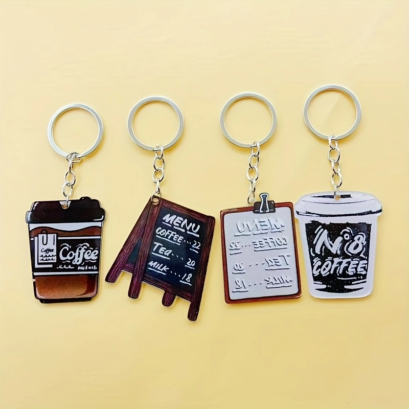 Coffee & Tea Garden Lincoln Menu - 8pcs acrylic coffee cup keychain, suitable