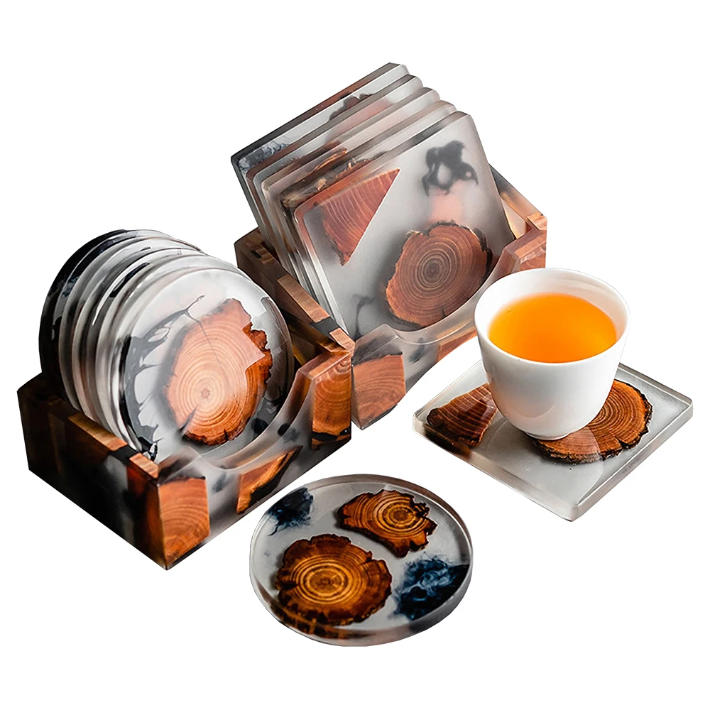 Tea Coffee Pot Set - 6PCS/Set Resin Pine Coasters Heat-Resistant Placemats