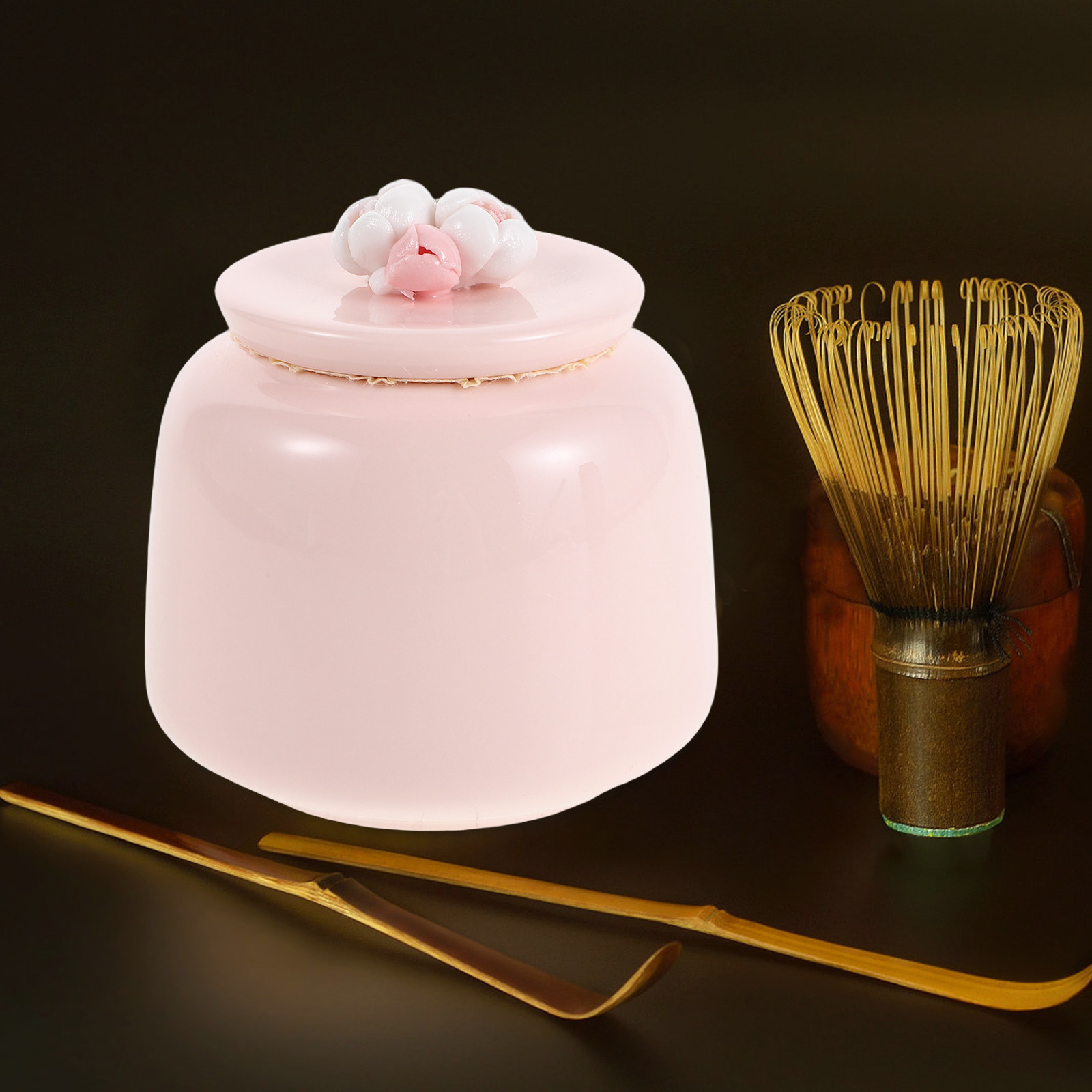 Ceramic Tea Jar Pink Porcelain - Canister Coffee Sugar Tea recension och pris