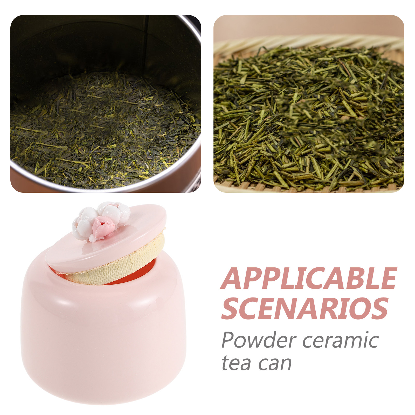 Ceramic Tea Jar Pink Porcelain - Canister Coffee Sugar Tea recension och pris