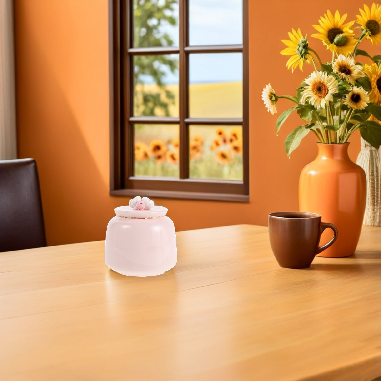 Ceramic Tea Jar Pink Porcelain - Canister Coffee Sugar Tea recension och pris