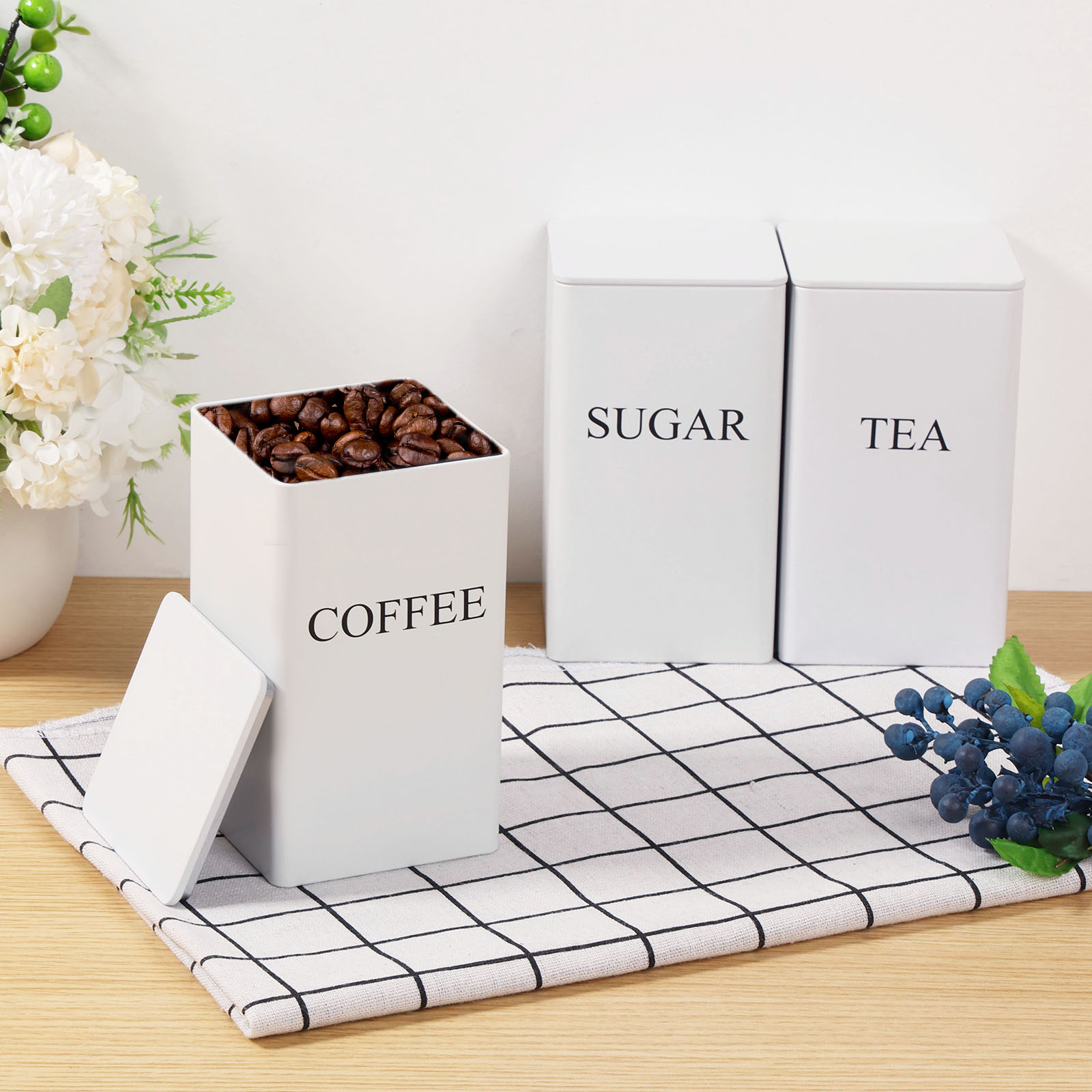 3Pcs Coffee Bean Storage Canis - Canister Coffee Sugar Tea recension och pris