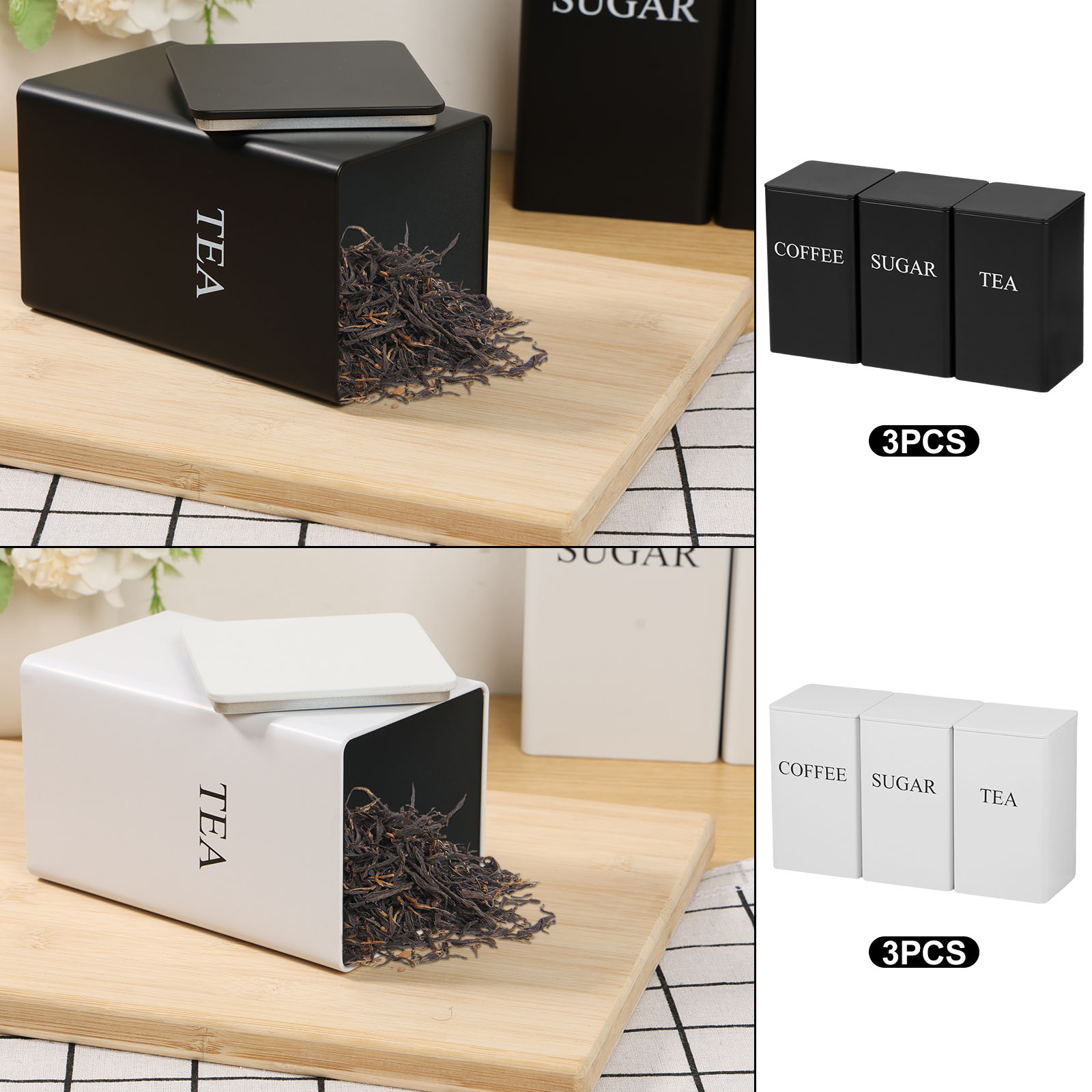 3Pcs Coffee Bean Storage Canis - Canister Coffee Sugar Tea recension och pris