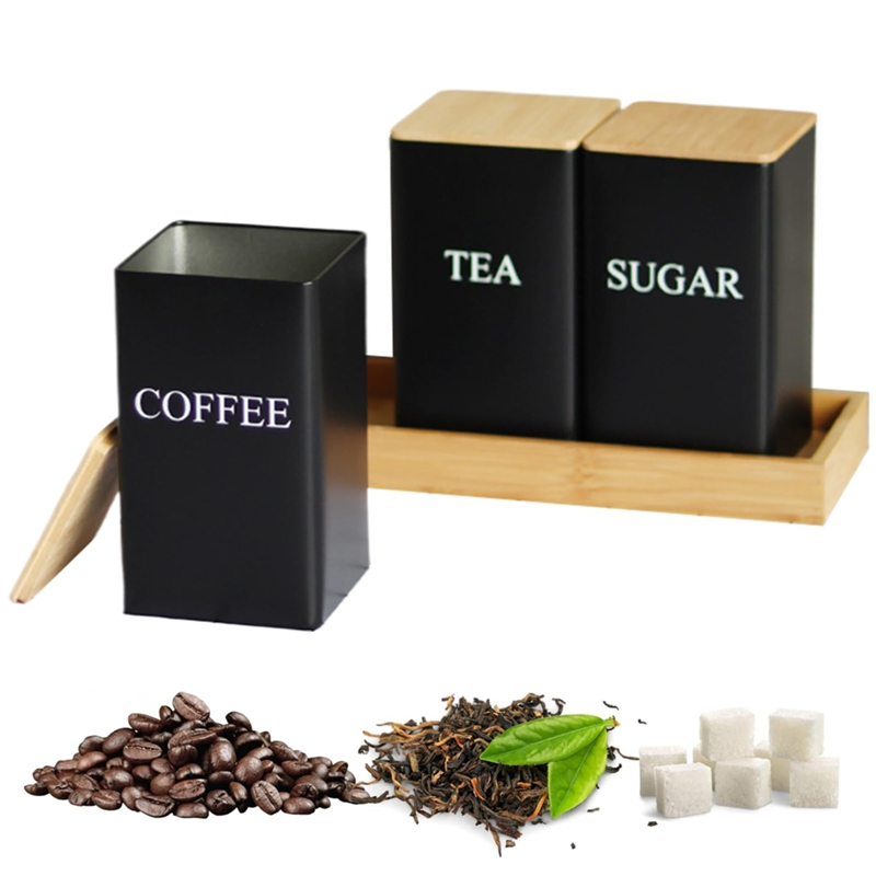 3PCS Set Tea Coffee Sugar Cani - Coffee Tea Jar Set recension och pris