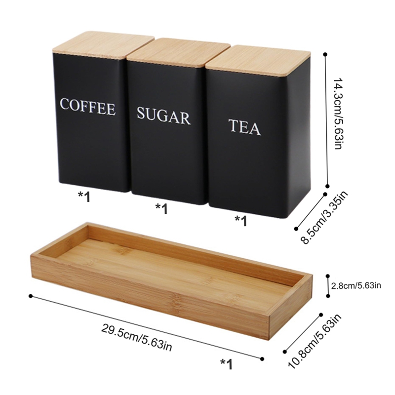 3PCS Set Tea Coffee Sugar Cani - Coffee Tea Jar Set recension och pris