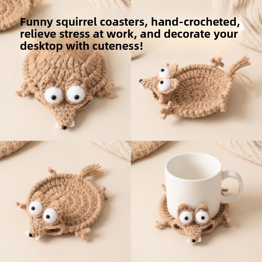 Animal Crochet Cup Coaster Han - Coffee Tea Gift Set recension och pris
