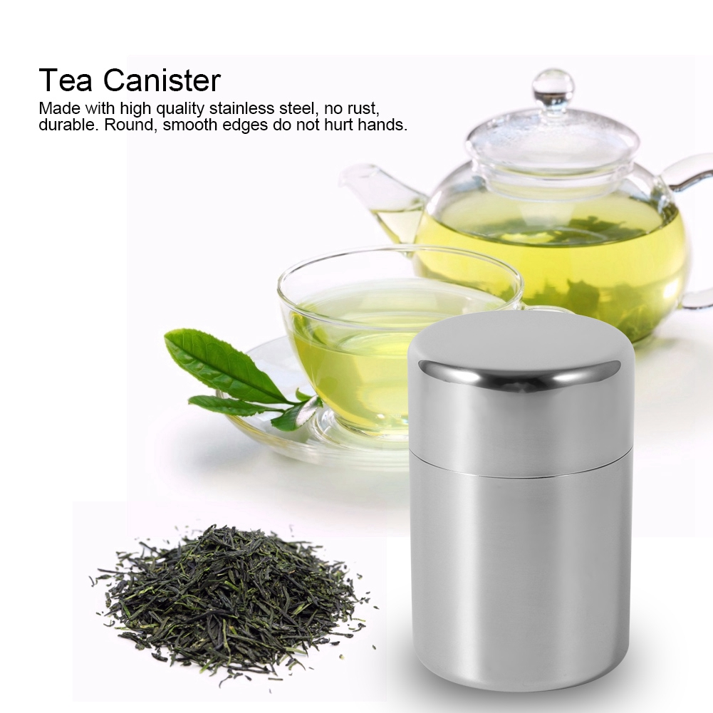 Stainless Steel Tea Leaf Tins  - Canister Coffee Sugar Tea recension och pris