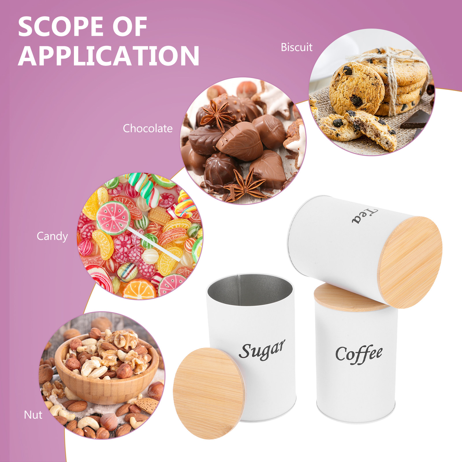 3Pcs Airtight Round Canisters  - Canister Coffee Sugar Tea recension och pris