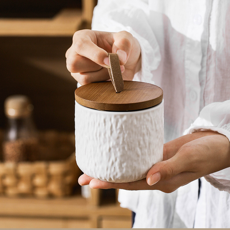 Rock Pattern Ceramic Tea Stora - Canister Coffee Sugar Tea recension och pris