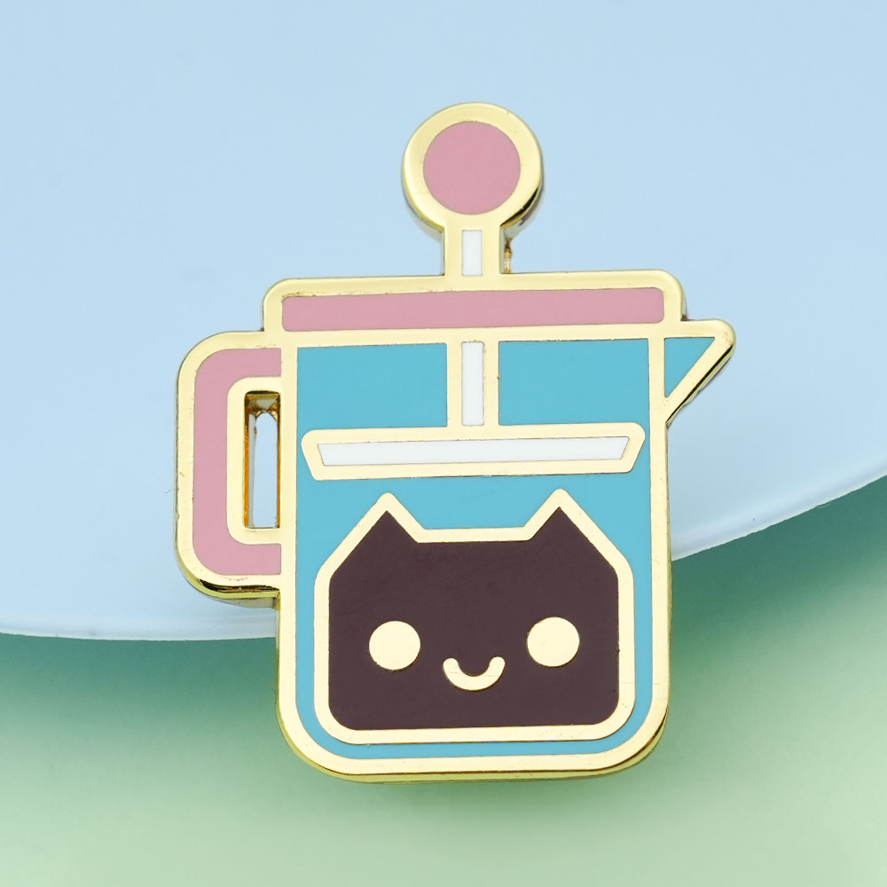 French Press Coffee Cat Brooch - French Press Glass recension och pris