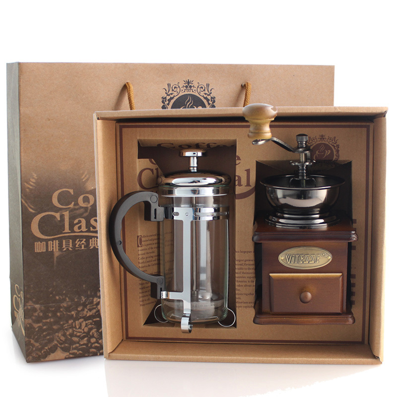 Coffee Pot Coffee Grinder Set  - French Press Glass recension och pris