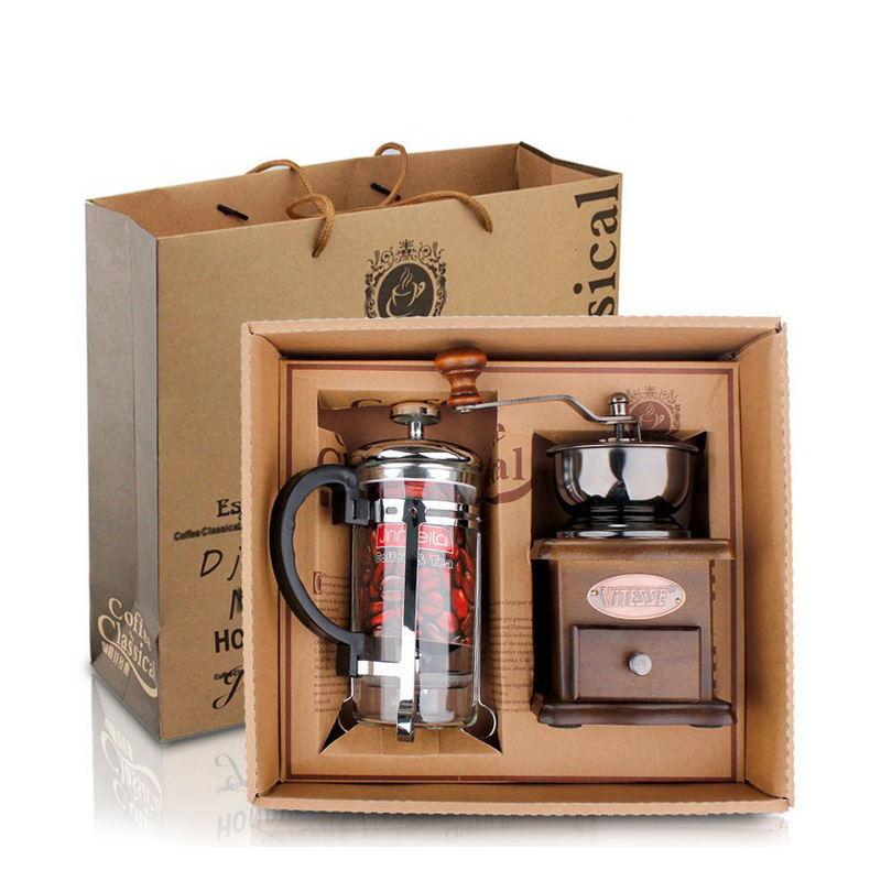 Coffee Pot Coffee Grinder Set  - French Press Glass recension och pris