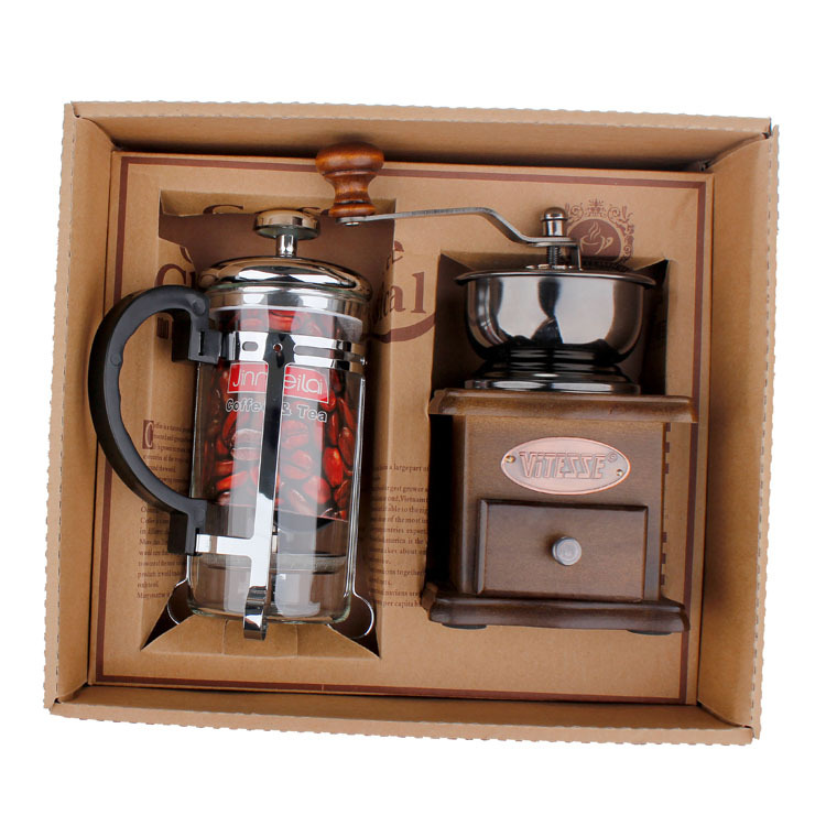 Coffee Pot Coffee Grinder Set  - French Press Glass recension och pris