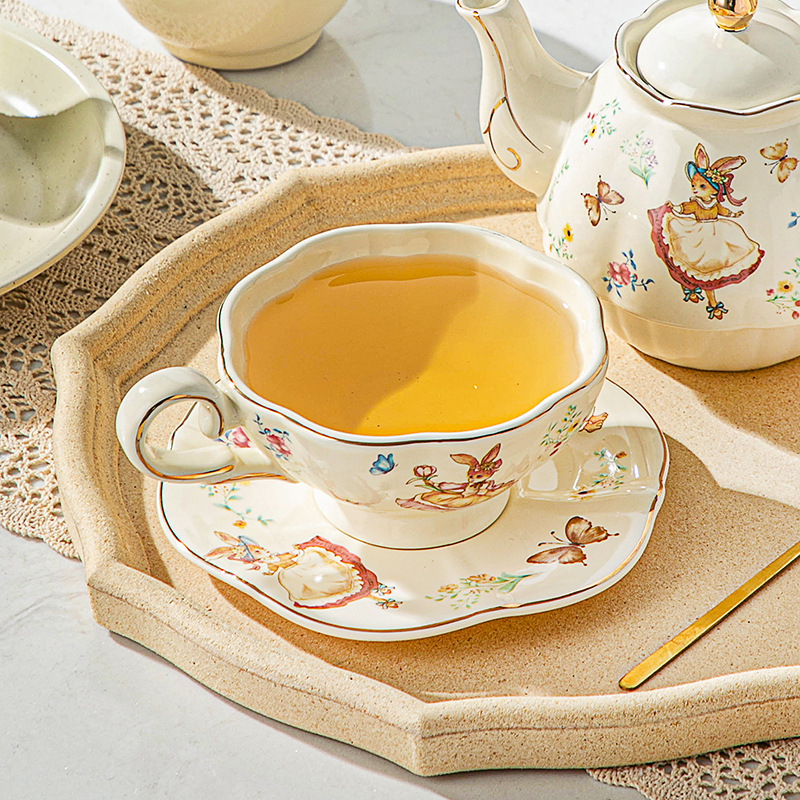 English retro coffee cup and p - Coffee Tea Gift Set recension och pris