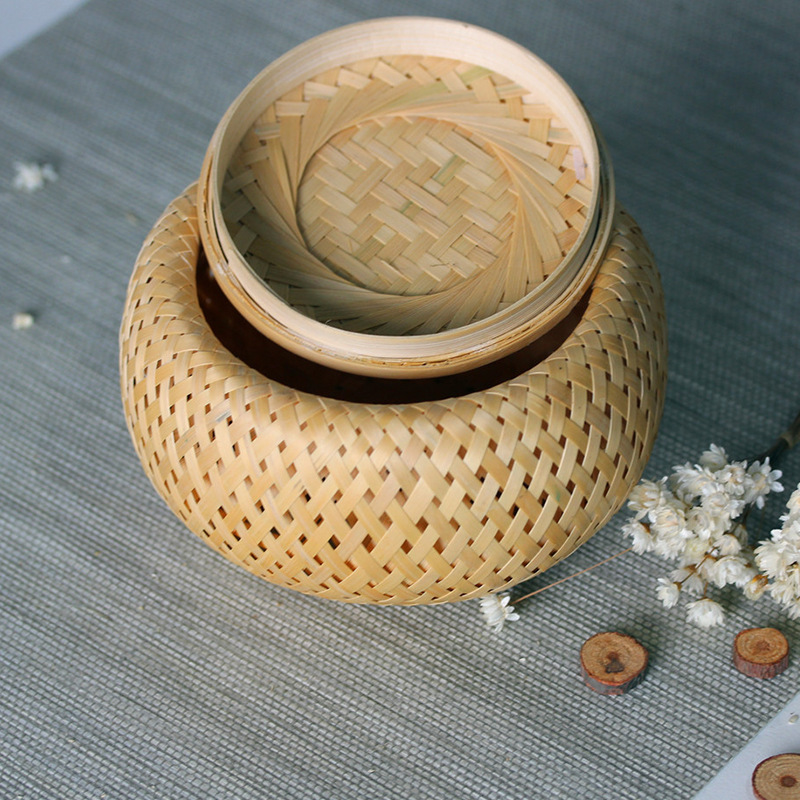 Bamboo woven small basket doub - Bamboo Tea Tray recension och pris