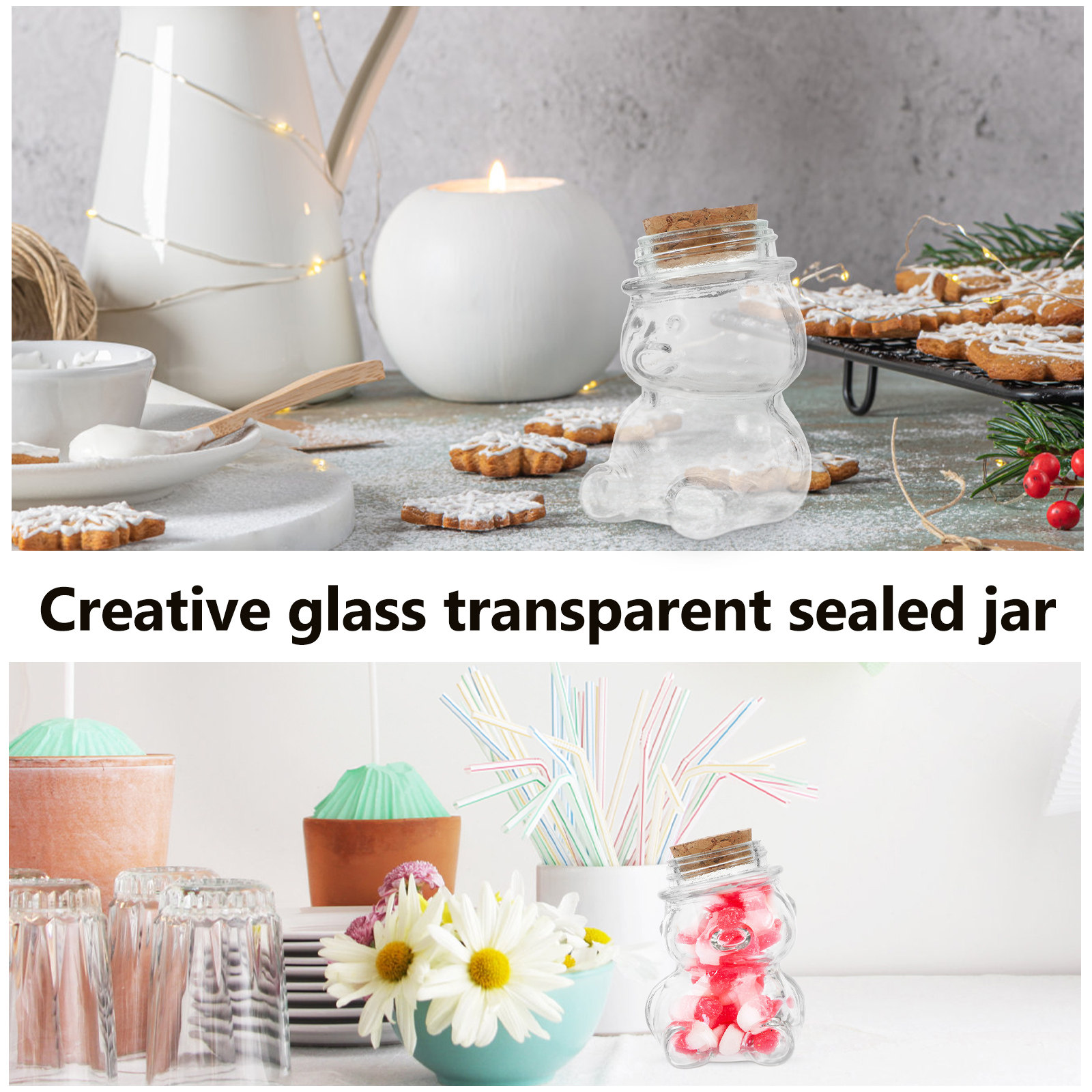 4Pcs Glass Candy Jar Set Trans - Coffee Tea Jar Set recension och pris