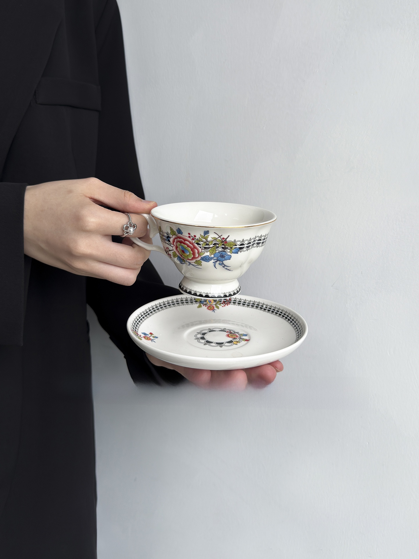 English Style Floral Coffee Cu - Coffee Tea Gift Set recension och pris