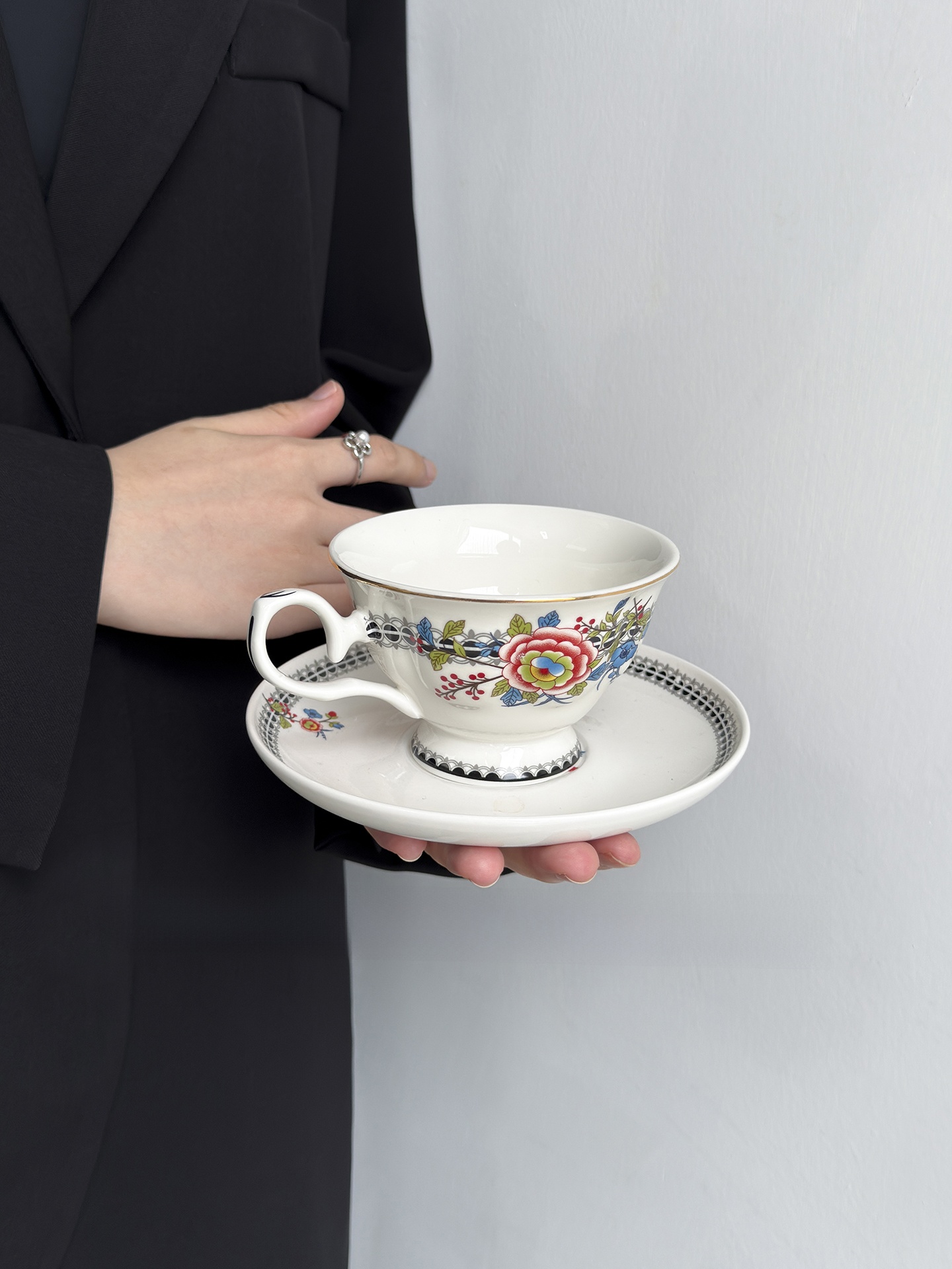 English Style Floral Coffee Cu - Coffee Tea Gift Set recension och pris