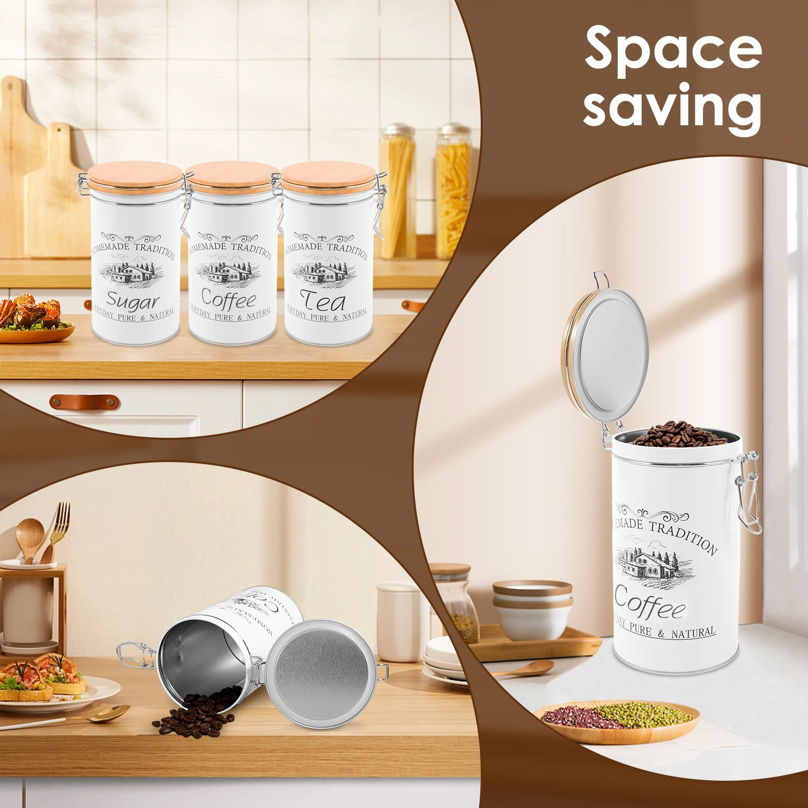 3Pcs/Set Tea Coffee Sugar Cani - Coffee Tea Jar Set recension och pris