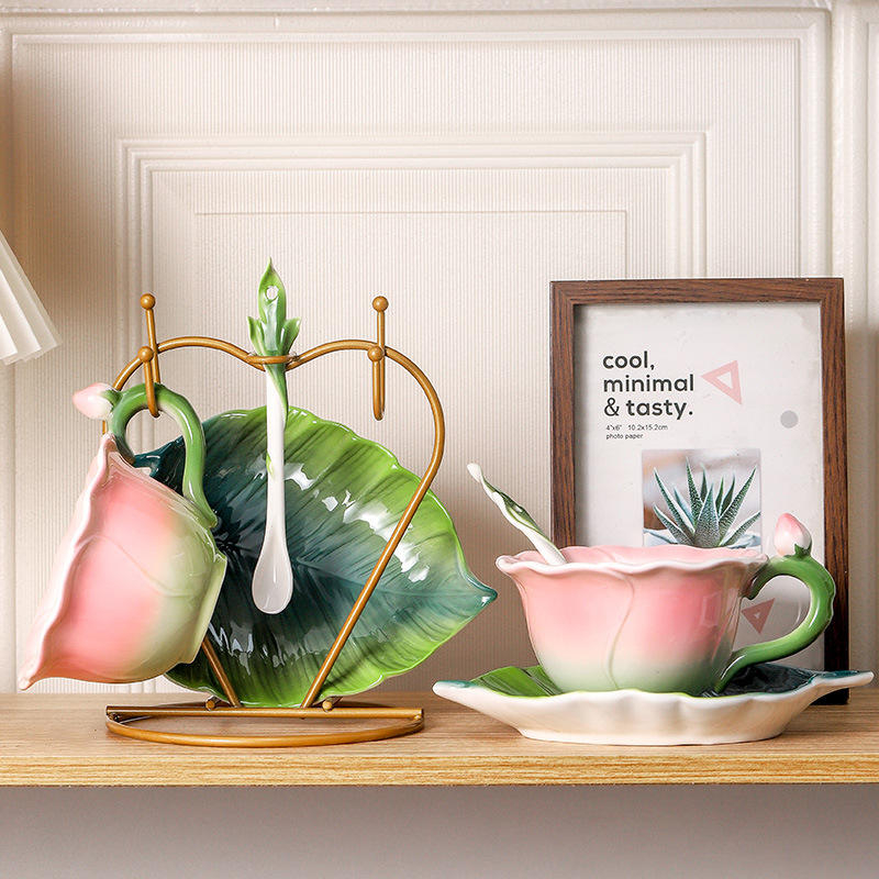 150ml Hand-Painted Rose Cerami - Coffee Tea Gift Set recension och pris