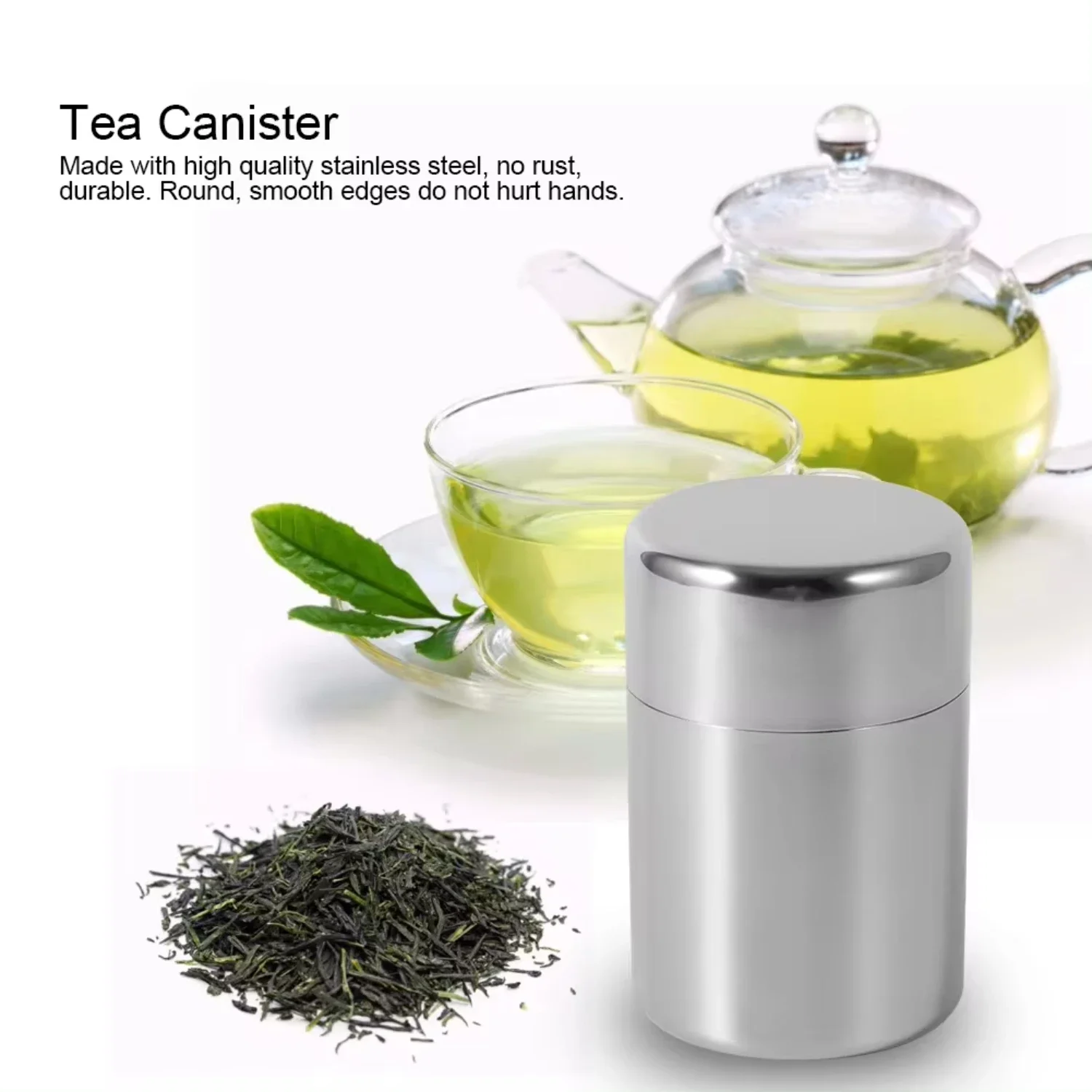 Stainless Steel Tea Leaf Tins  - Canister Coffee Sugar Tea recension och pris