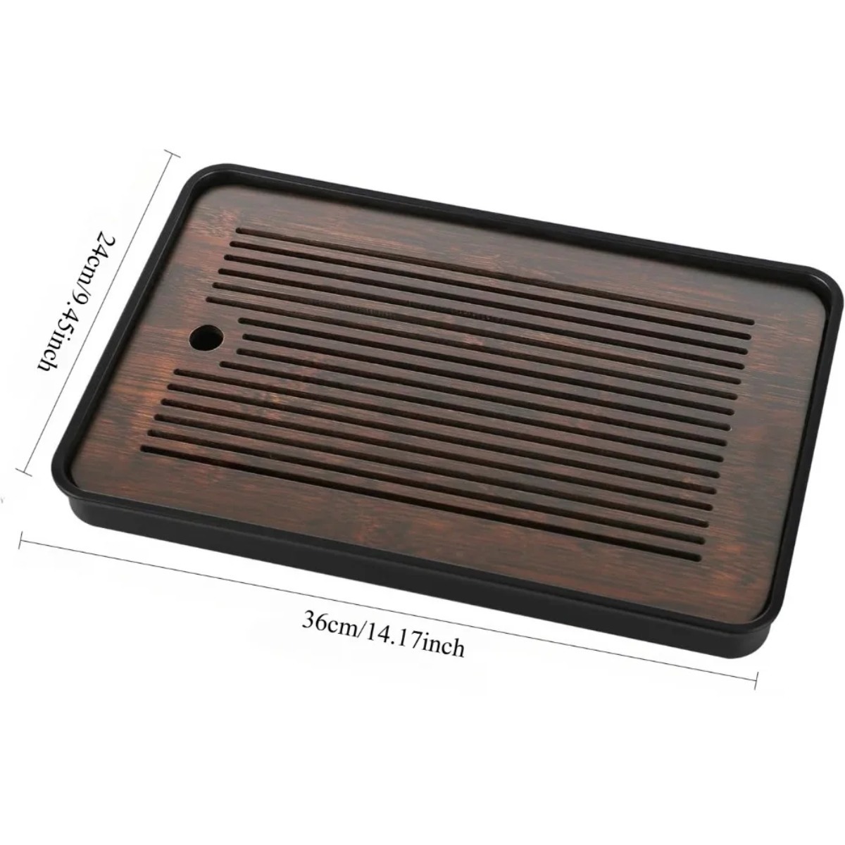 Natural Bamboo Tea Tray with H - Bamboo Tea Tray recension och pris