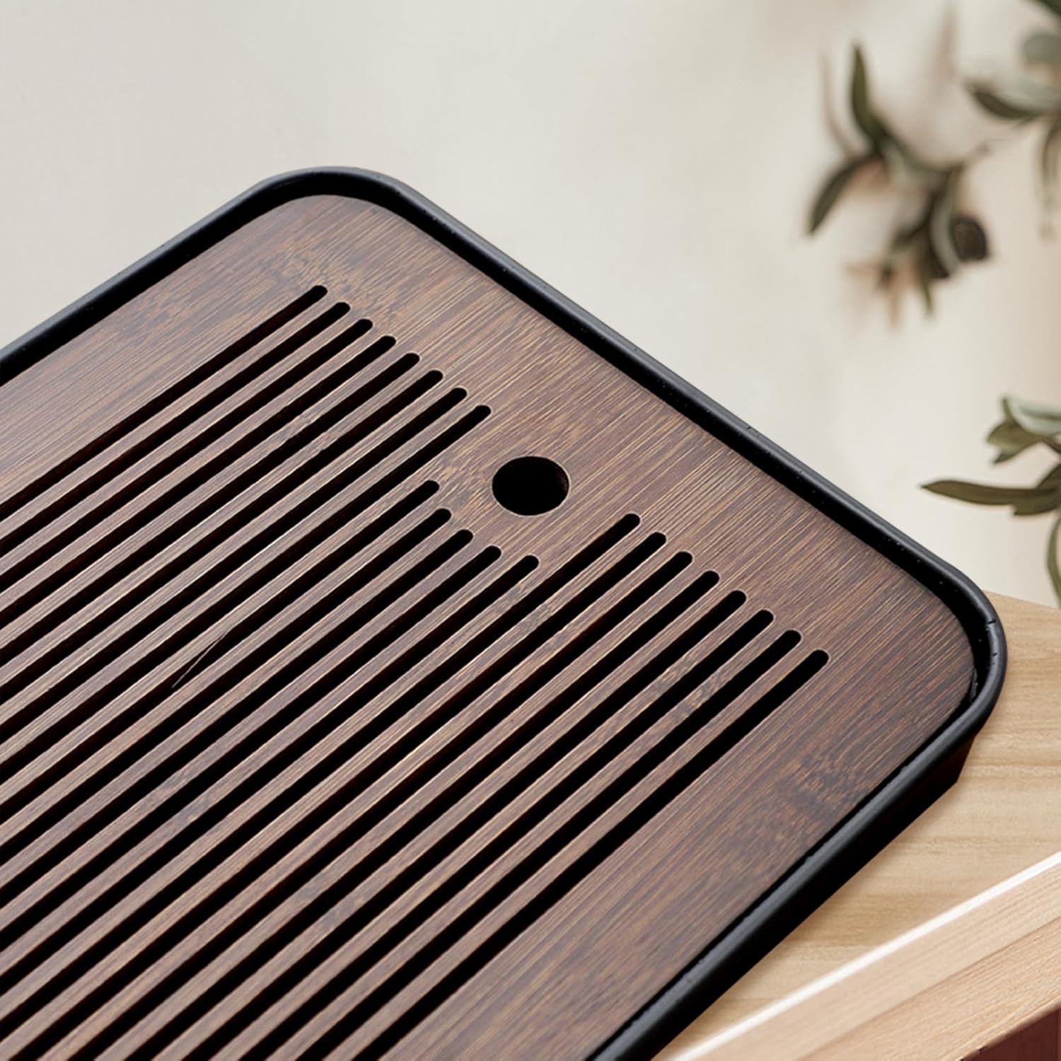Natural Bamboo Tea Tray with H - Bamboo Tea Tray recension och pris