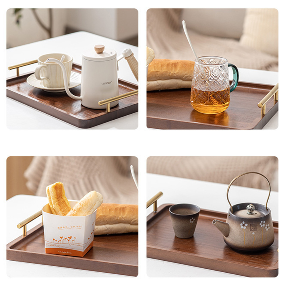 Wooden Serving Tray with Handl - Bamboo Tea Tray recension och pris