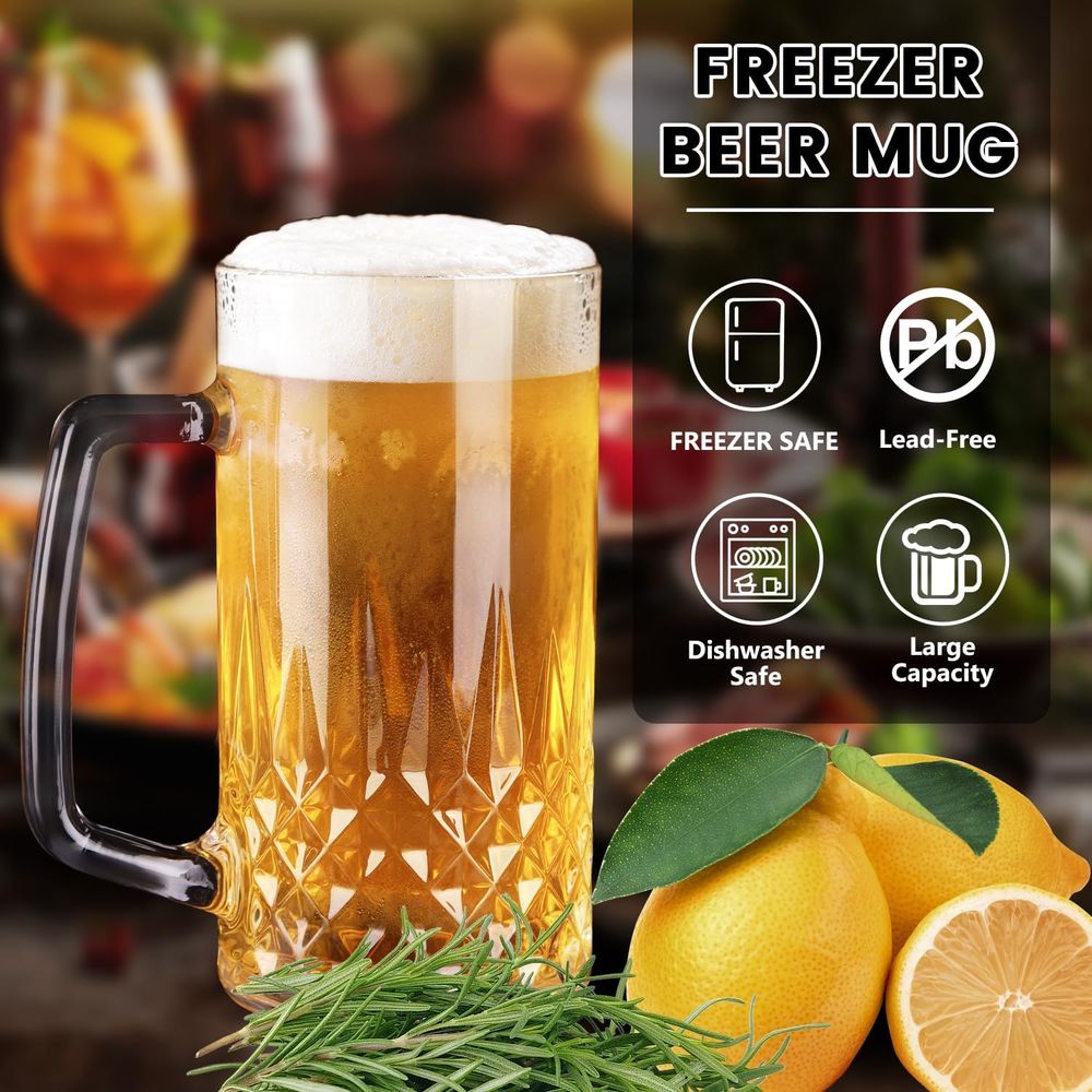 20 oz Heavy Glass Mugs Set of  - Coffee Tea Gift Set recension och pris