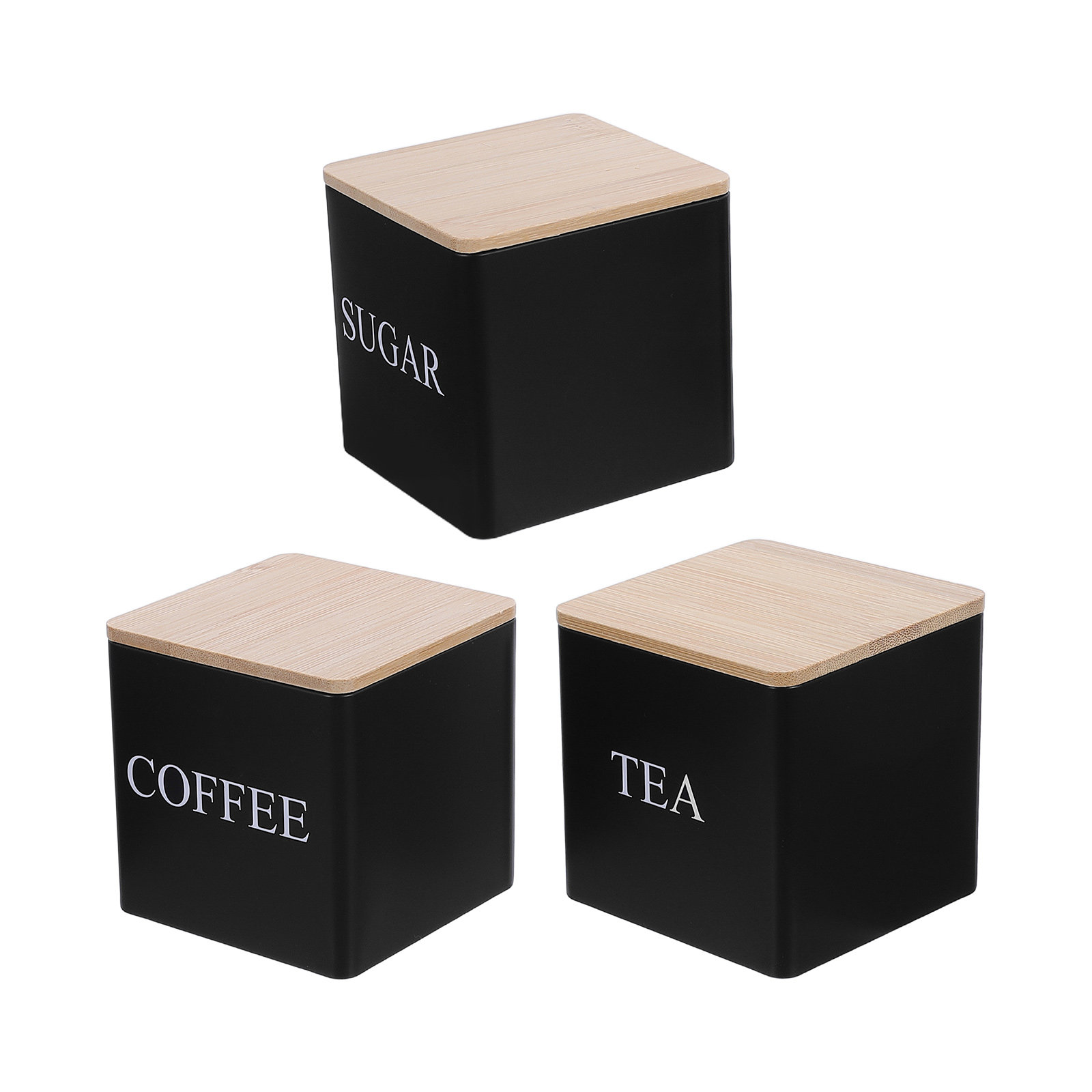 3Pcs Metal Tea Coffee Sugar Ca - Canister Coffee Sugar Tea recension och pris