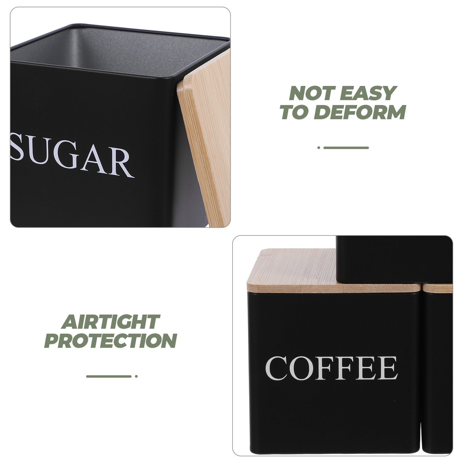 3Pcs Metal Tea Coffee Sugar Ca - Canister Coffee Sugar Tea recension och pris